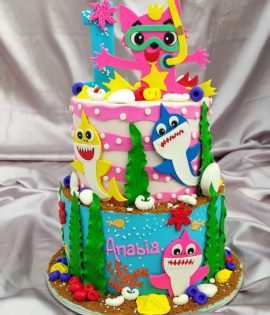 Baby Shark Theme Cake 12 Pound Caramel Candy n Choco Fantasy Cake